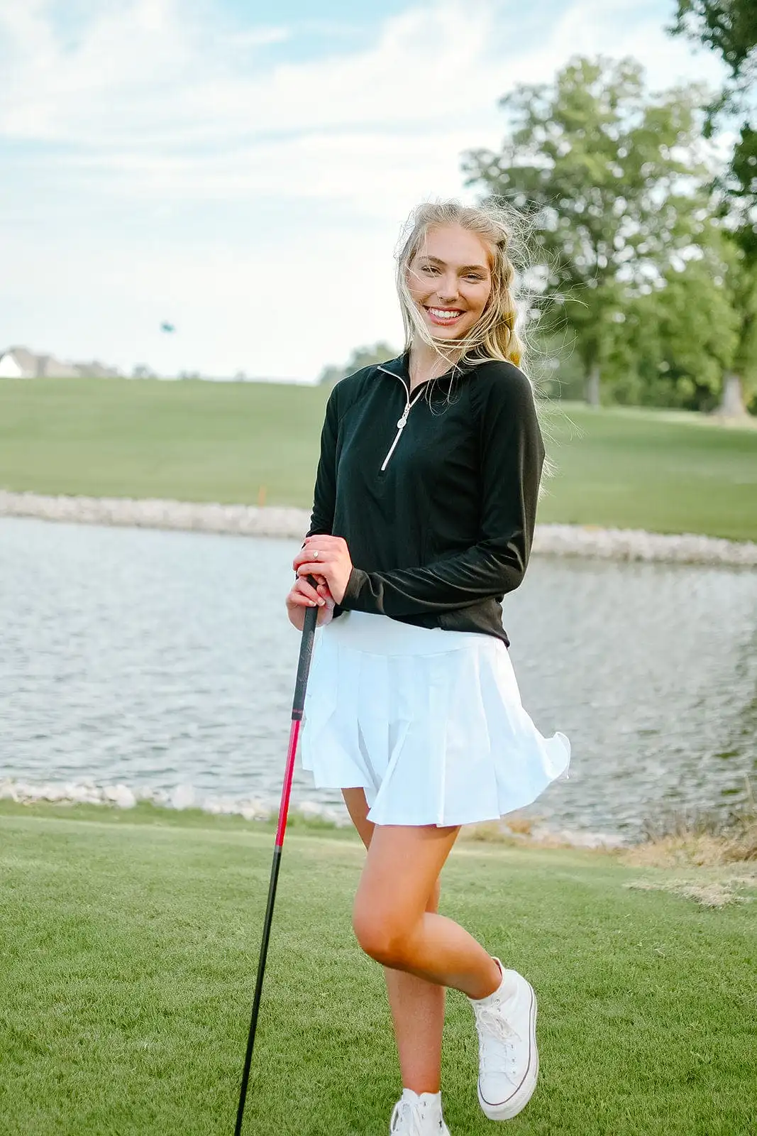 White Pleated Tennis Skort