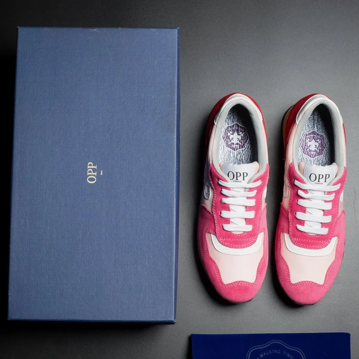 Women Lace-Up Suede Sneakers Rose 