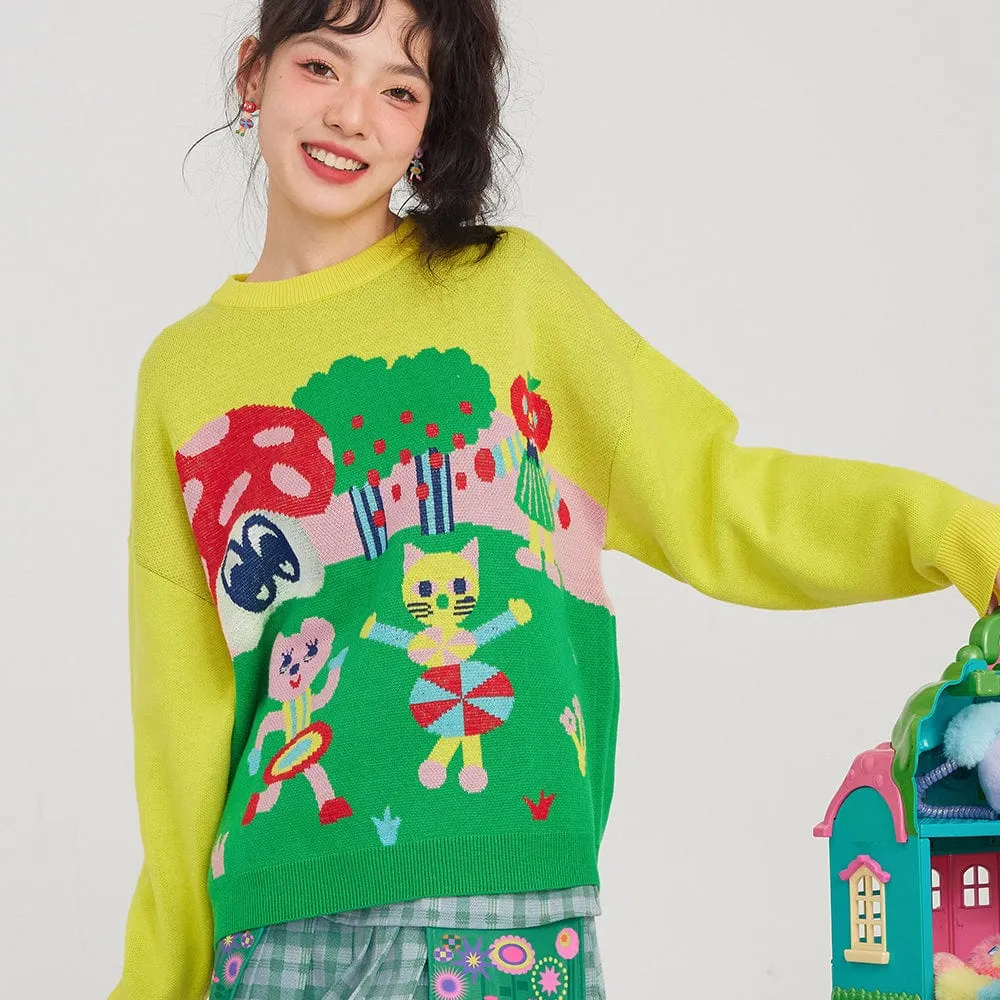 Women's Cartoon Knitted Sweater