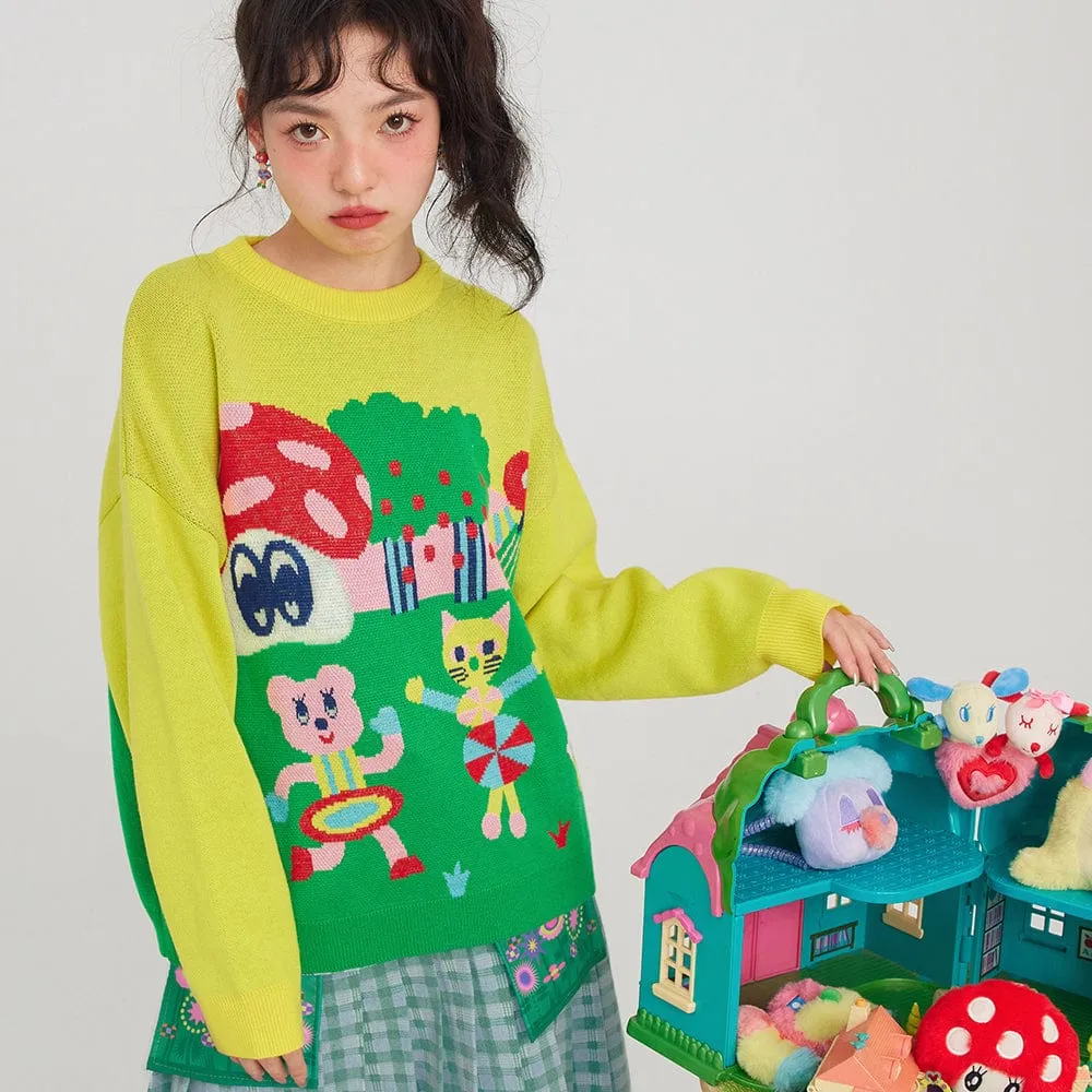 Women's Cartoon Knitted Sweater