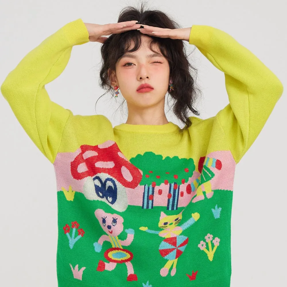 Women's Cartoon Knitted Sweater