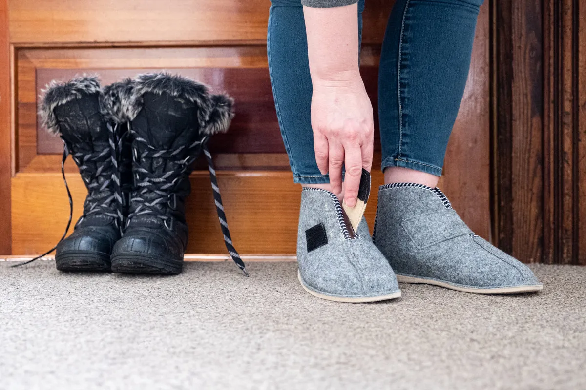 Women's Felted Wool Velcro Slippers (Size 39, 40 ONLY)